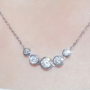 🐎NEW! Dainty Silver CZ Necklace 18"